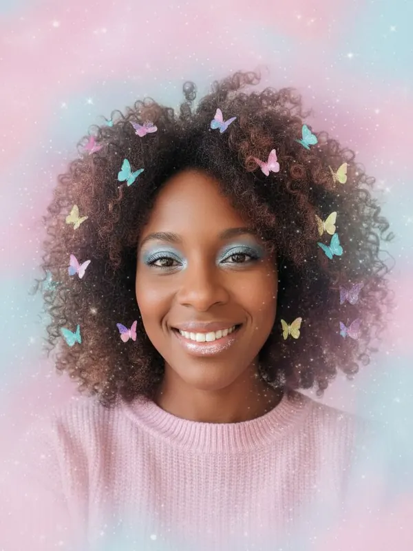 Butterfly Clip — AI-generated model, woman, early 30s