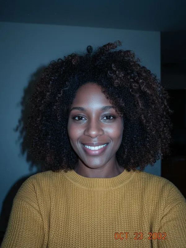 Digicam Flash — AI-generated model, woman, early 30s