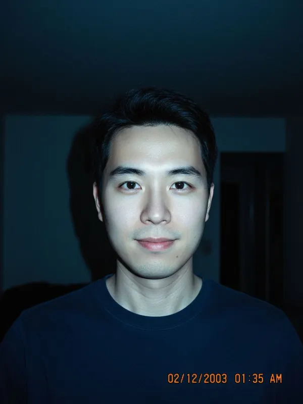 Digicam Flash — AI-generated model, man, late 20s