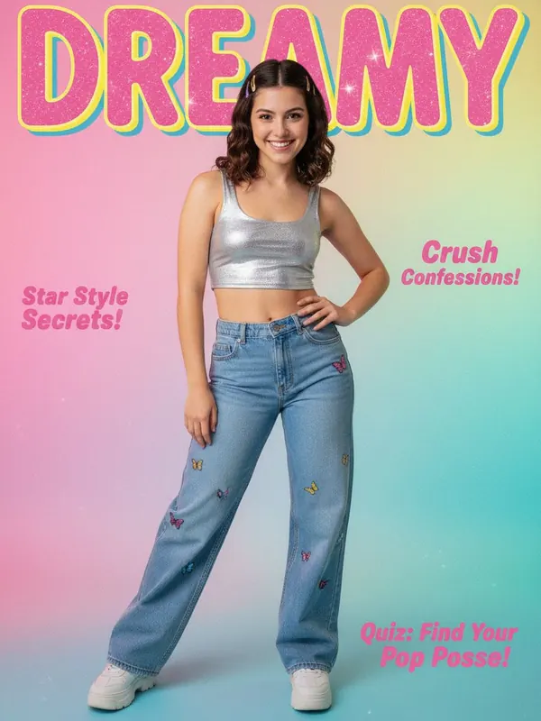 Y2K Magazine Cover — AI-generated model, woman, mid-20s